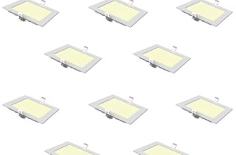 Polycab 6W Led Panel Light Scintillate Edge Slim Square Smart Offers Bright Lumination Long Lifespan No Harmful Radiation (Warm White, 3000K, 10 Pcs, Cut Out: 3.93 Inches)