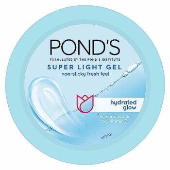 Pond’S Super Light Gel, Oil-Free Moisturizer, 100Ml For Hydrated, Glowing Skin, With Hyaluronic Acid & Vitamin E, 24Hr Hydration, Non-Sticky, Spreads Easily & Instantly Absorbs