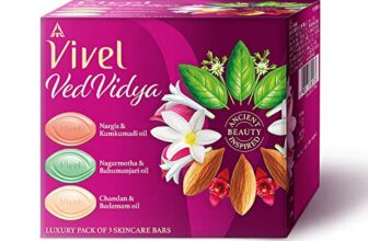 Vivel Vedvidya Luxury Pack Of 3 Skincare Soaps For Soft, Even-Toned, Clear, Radiant And Glowing Skin, Suitable For All Skin Types, 300G (100G – Pack Of 3), Soap For Women & Men, For All Skin Types